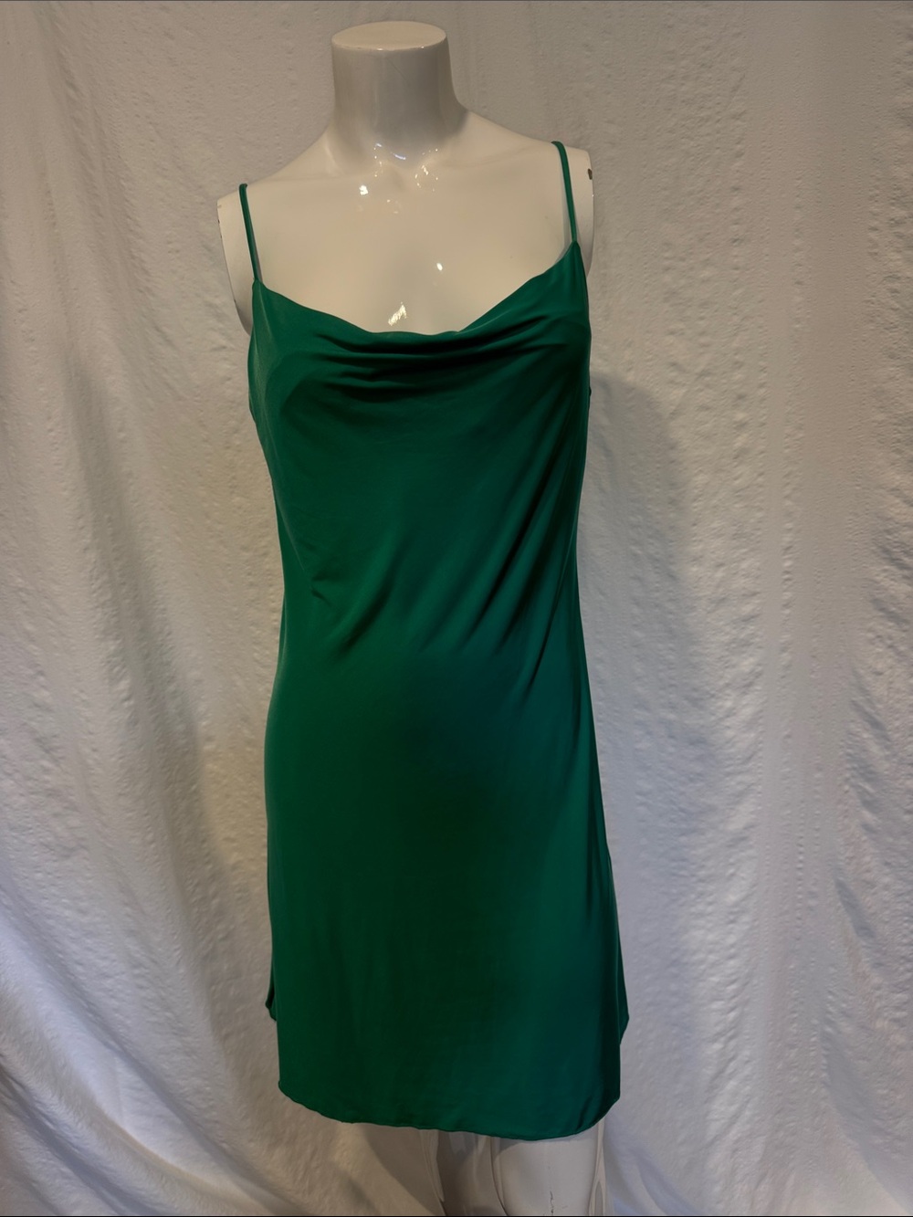 Sincerely Jules Green Slip Dress Medium Above Knee Minimalist Stretch